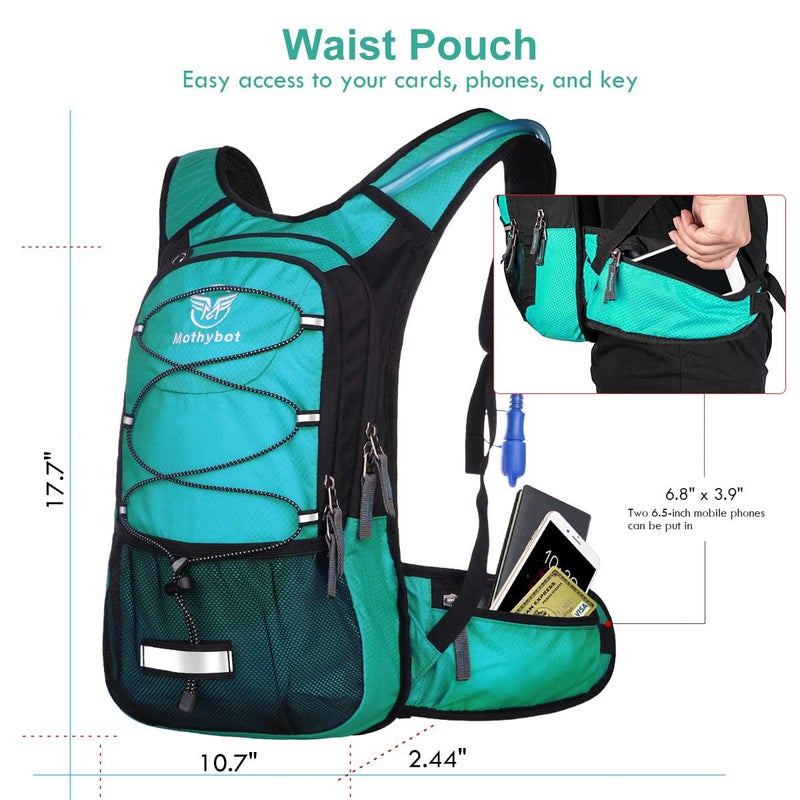 Mothybot Hydration Pack, Insulated Hydration Backpack with 2L BPA Free Water Bladder and Storage, Hiking Backpack for Men, Women, Kids for Running, Cycling, Camping - Keep Liquid Cool up to 5 Hours - Image 3
